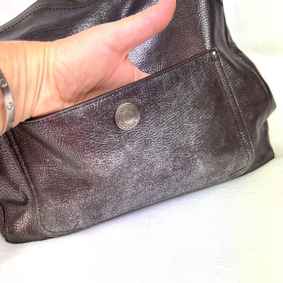 Coach Metallic Gray Shoulder Bag - Picture 7 of 15